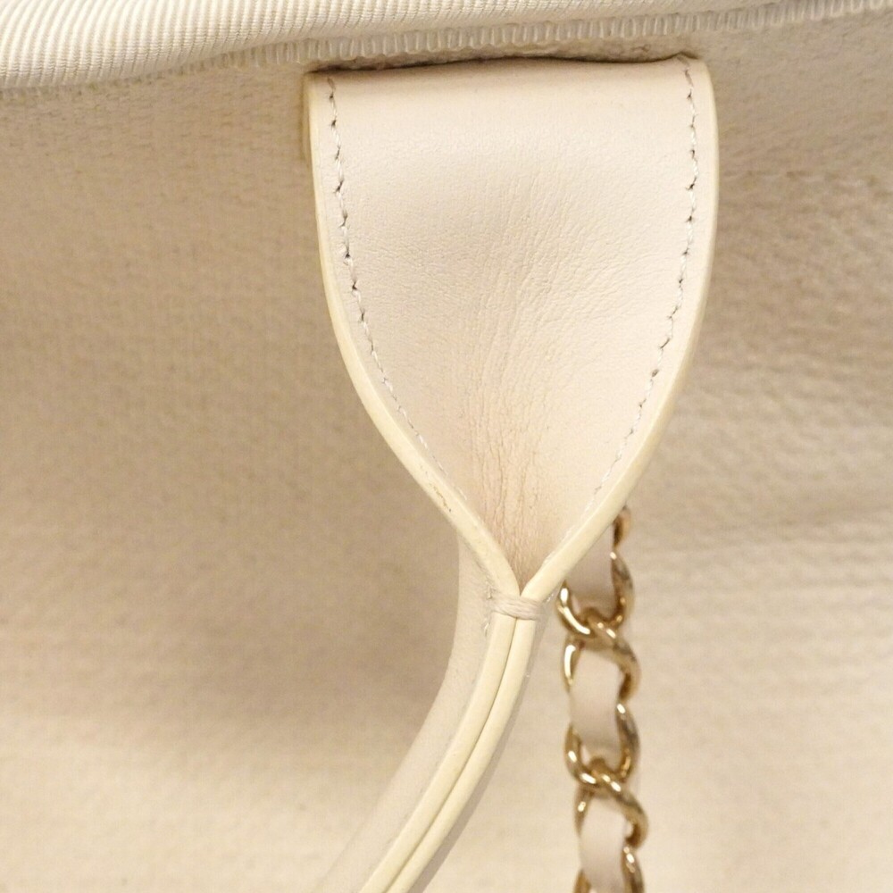 Chanel Deauville Canvas Handbag, White/Champagne, 2-way bag for women, P2877717 - Picture 12 of 14